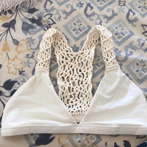 Mikoh Tuamotu Racerback Bikini Top- Ivory- Large